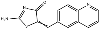 2-氨基-5-(喹啉-6-亚甲基)噻唑-4(5H)-酮, 304645-61-2, 结构式