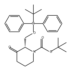 (S)-2-(叔丁基-二苯基-硅烷基氧基甲基)-3-氧代-哌啶-1-羧酸叔-丁基酯, 305838-48-6, 结构式