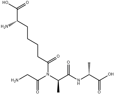 D-Alanine, glycyl-(6S)-6-amino-6-carboxyhexanoyl-D-alanyl-,306748-45-8,结构式