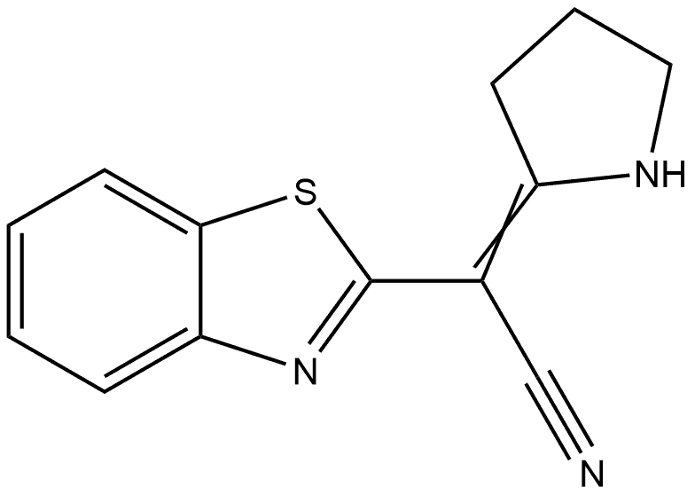 2-Benzothiazoleacetonitrile, α-2-pyrrolidinylidene- 化学構造式