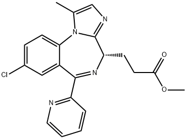 4H-Imidazo[1,2-a][1,4]benzodiazepine-4-propanoic acid, 8-chloro-1-methyl-6-(2-pyridinyl)-, methyl ester, (4S)- Structure