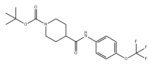 1-Piperidinecarboxylic acid, 4-[[[4-(trifluoromethoxy)phenyl]amino]carbonyl]-, 1,1-dimethylethyl ester 化学構造式