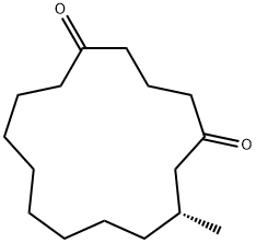 (7R)-7-メチル-1,5-シクロペンタデカンジオン 化学構造式