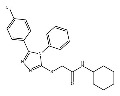 2-((5-(4-氯苯基)-4-苯基-4H-1,2,4-三唑-3-基)硫基)-N-环己基乙酰胺 结构式