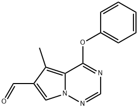 Pyrrolo[2,1-f][1,2,4]triazine-6-carboxaldehyde, 5-methyl-4-phenoxy- 化学構造式