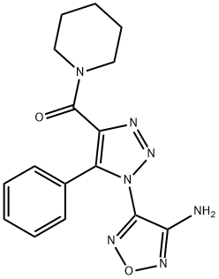 Methanone, [1-(4-amino-1,2,5-oxadiazol-3-yl)-5-phenyl-1H-1,2,3-triazol-4-yl]-1-piperidinyl-,312275-03-9,结构式