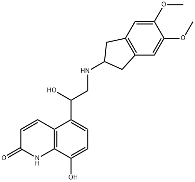 5-[2-(5,6-二甲氧基-茚满-2-基氨基)-1-羟基-乙基]-8-羟基-1H-喹啉-2-酮,312753-17-6,结构式