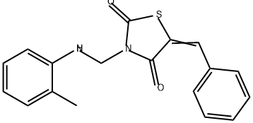 2,4-Thiazolidinedione, 3-[[(2-methylphenyl)amino]methyl]-5-(phenylmethylene)- Structure