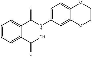 Benzoic acid, 2-[[(2,3-dihydro-1,4-benzodioxin-6-yl)amino]carbonyl]- Structure