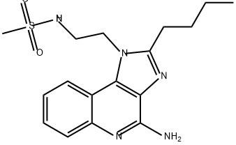 N-[2-(4-氨基-2-丁基咪唑并[4,5-C]喹啉-1-基)乙基]甲烷磺酰胺 结构式
