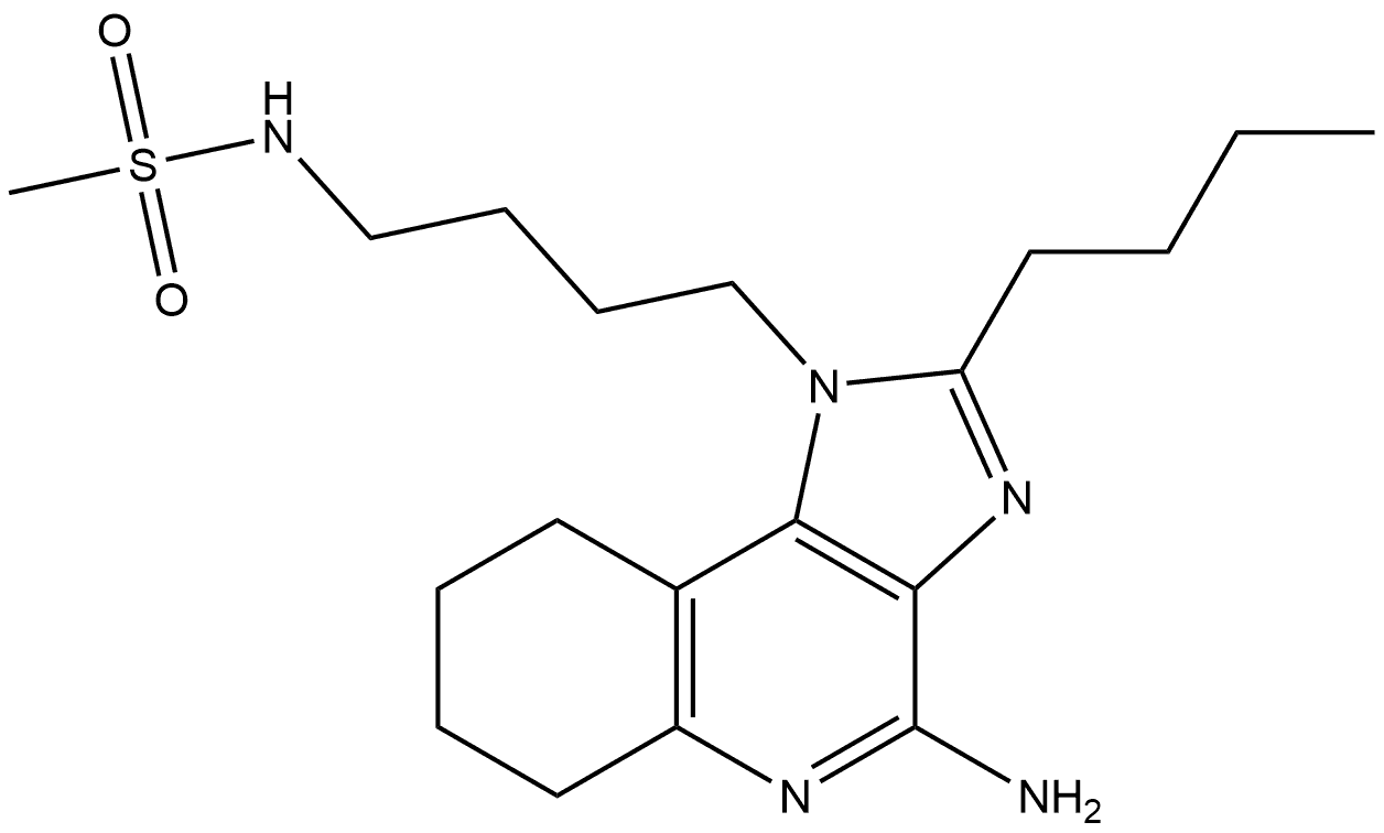 N-[4-(4-amino-2-butyl-6,7,8,9-tetrahydroimidazo[4,5-c]quinolin-1-yl)butyl]methanesulfonamide Structure