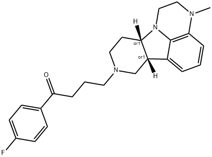 1-Butanone, 1-(4-fluorophenyl)-4-[(6bR,10aS)-2,3,6b,9,10,10a-hexahydro-3-methyl-1H-pyrido[3',4':4,5]pyrrolo[1,2,3-de]quinoxalin-8(7H)-yl]-, rel- Structure