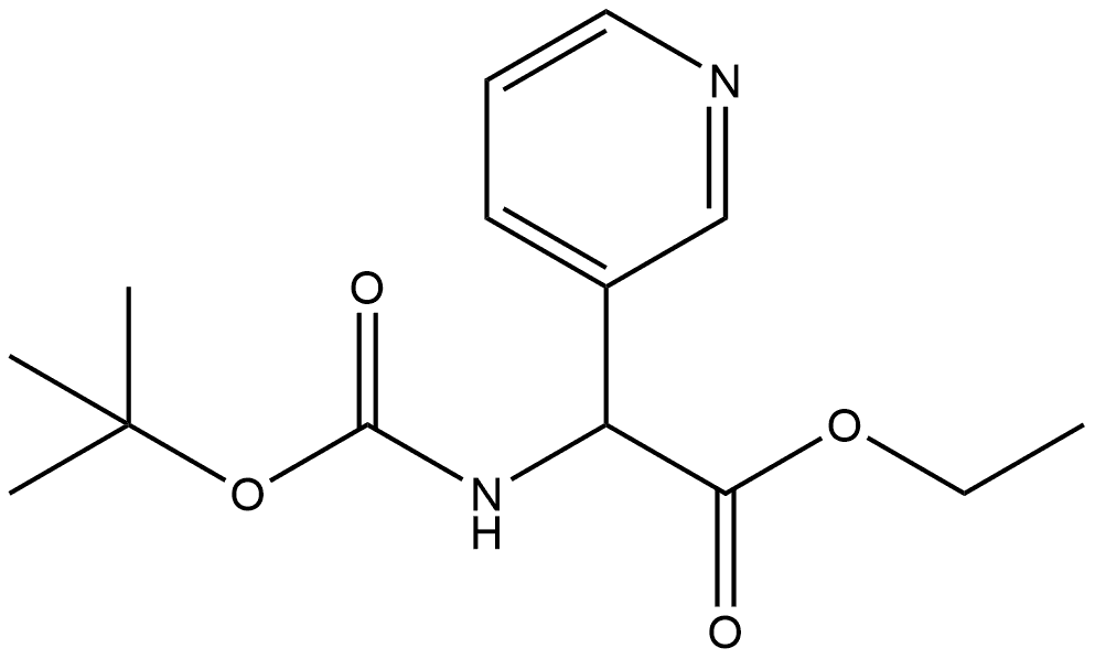 3-Pyridineacetic acid, α-[[(1,1-dimethylethoxy)carbonyl]amino]-, ethyl ester Structure