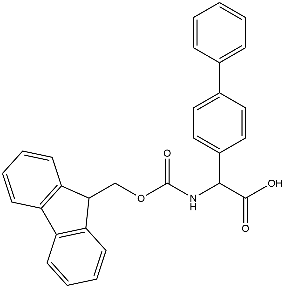 [1,1'-Biphenyl]-4-acetic acid, α-[[(9H-fluoren-9-ylmethoxy)carbonyl]amino]- Struktur