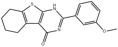 2-(3-methoxyphenyl)-5,6,7,8-tetrahydro-3H-[1]benzothiolo[2,3-d]pyrimidin-4-one 结构式