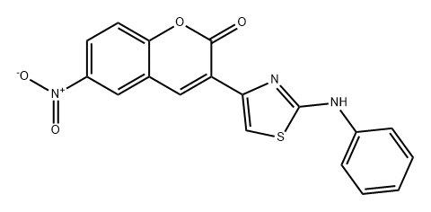 6-硝基-3-(2-(苯基氨基)噻唑-4-基)-2H-苯并吡喃-2-酮 结构式