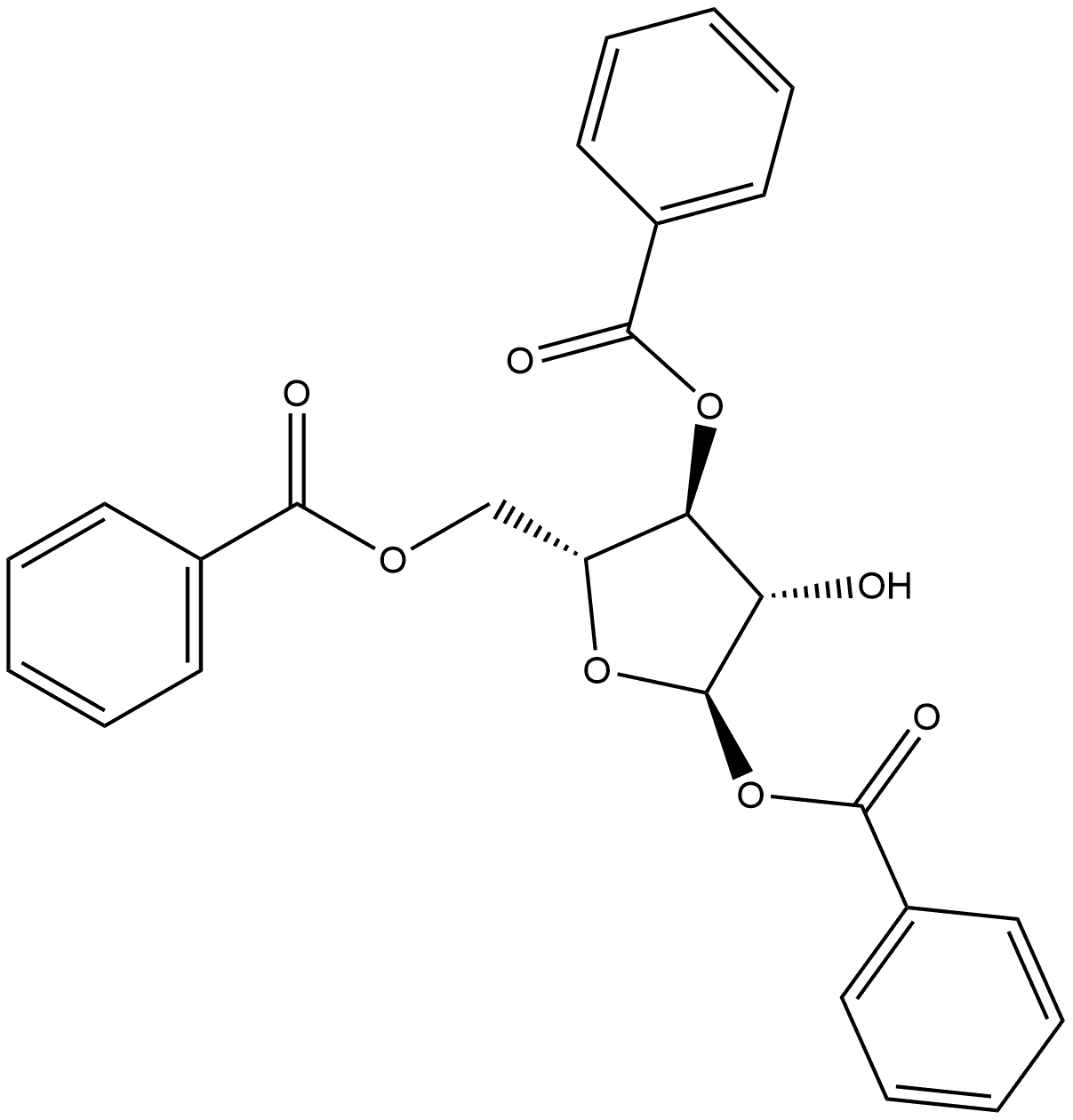 1,3,5-Tri-O-benzoyl-alpha-D-arabinofuranose Structure