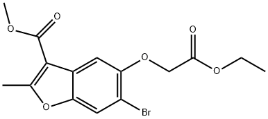 Methyl 6-bromo-5-(2-ethoxy-2-oxoethoxy)-2-methyl-1-benzofuran-3-carboxylate Struktur