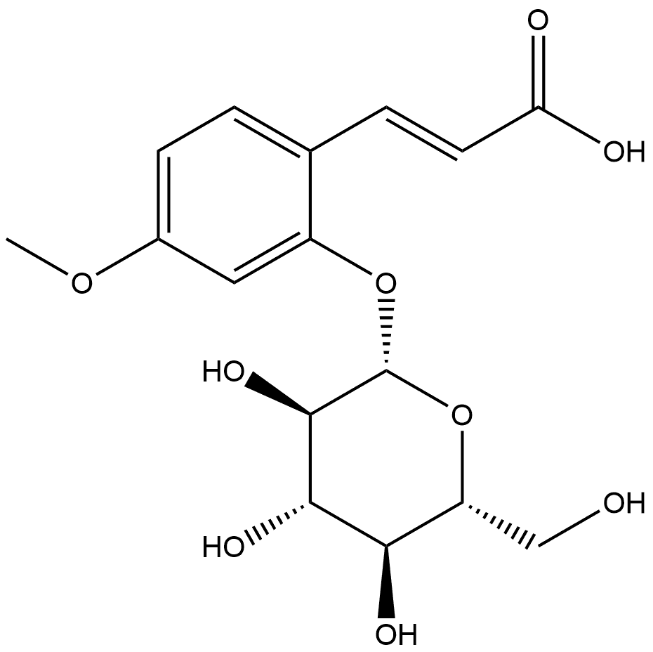 2-Propenoic acid, 3-[2-(β-D-glucopyranosyloxy)-4-methoxyphenyl]-, (2E)- Struktur