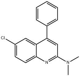2-Quinolinamine, 6-chloro-N,N-dimethyl-4-phenyl- 化学構造式
