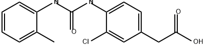 Benzeneacetic acid, 3-chloro-4-[[[(2-methylphenyl)amino]carbonyl]amino]- 化学構造式