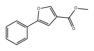 3-Furancarboxylic acid, 5-phenyl-, methyl ester 化学構造式