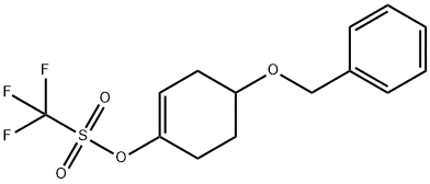 Methanesulfonic acid, 1,1,1-trifluoro-, 4-(phenylmethoxy)-1-cyclohexen-1-yl ester 化学構造式