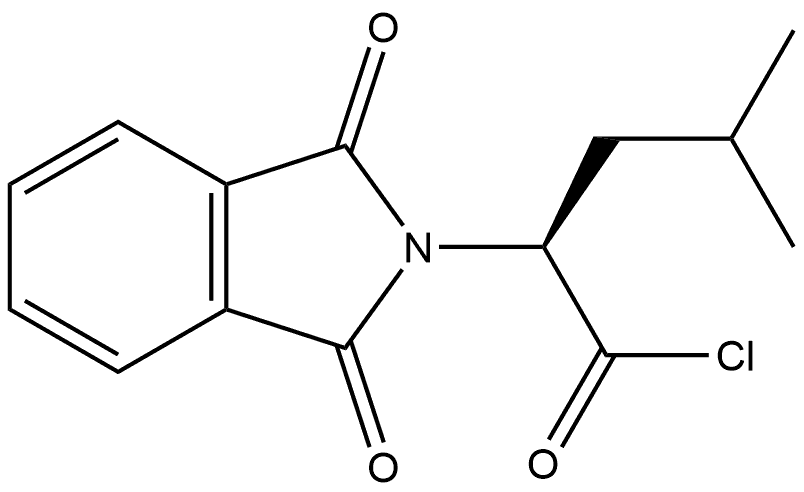 2H-Isoindole-2-acetyl chloride, 1,3-dihydro-α-(2-methylpropyl)-1,3-dioxo-, (αS)- 化学構造式