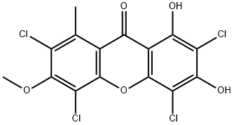9H-Xanthen-9-one, 2,4,5,7-tetrachloro-1,3-dihydroxy-6-methoxy-8-methyl-,31913-68-5,结构式