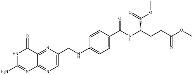 L-Glutamic acid, N-[4-[[(2-amino-3,4-dihydro-4-oxo-6-pteridinyl)methyl]amino]benzoyl]-, 1,5-dimethyl ester Structure