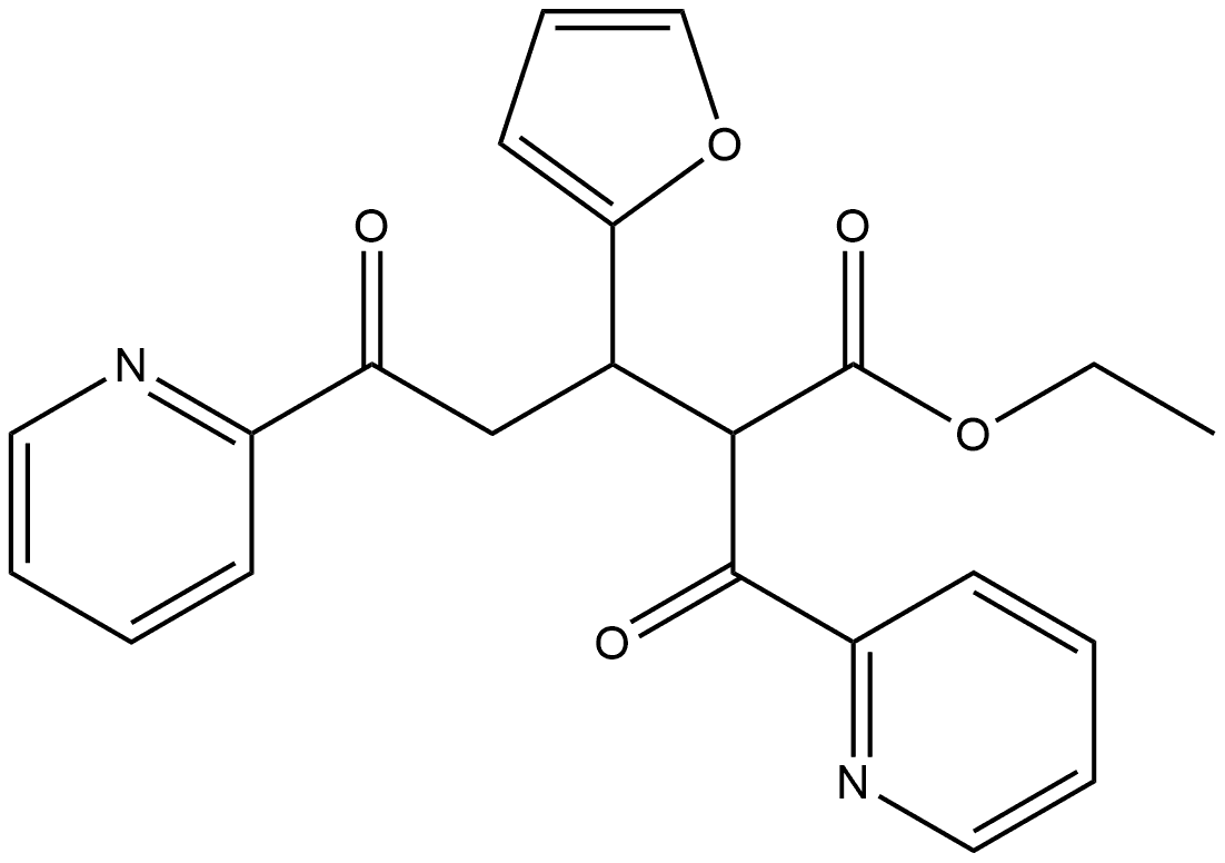 2-Pyridinepentanoic acid, β-2-furanyl-δ-oxo-α-(2-pyridinylcarbonyl)-, ethyl ester