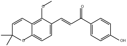 2-Propen-1-one, 1-(4-hydroxyphenyl)-3-(5-methoxy-2,2-dimethyl-2H-1-benzopyran-6-yl)-, (2E)- Structure