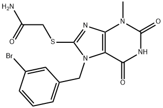 Acetamide, 2-[[7-[(3-bromophenyl)methyl]-2,3,6,7-tetrahydro-3-methyl-2,6-dioxo-1H-purin-8-yl]thio]- Struktur
