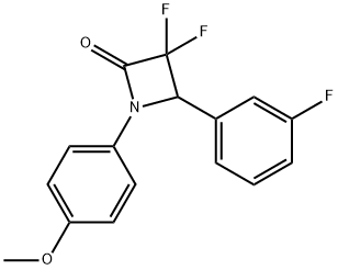 3,3-difluoro-4-(3-fluorophenyl)-1-(4-methoxyphenyl)-2-azetidinone Structure