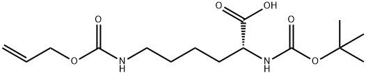 D-Lysine, N2-[(1,1-dimethylethoxy)carbonyl]-N6-[(2-propen-1-yloxy)carbonyl]- Structure