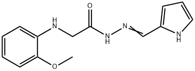 2-[(2-methoxyphenyl)amino]-N'-(1H-pyrrol-2-ylmethylene)acetohydrazide (non-preferred name) Structure