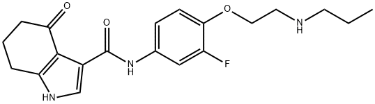 1H-Indole-3-carboxamide, N-[3-fluoro-4-[2-(propylamino)ethoxy]phenyl]-4,5,6,7-tetrahydro-4-oxo- Structure