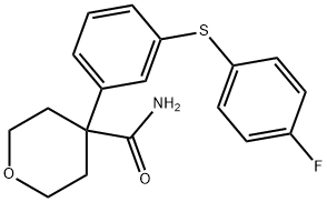 2H-Pyran-4-carboxamide, 4-[3-[(4-fluorophenyl)thio]phenyl]tetrahydro- Structure