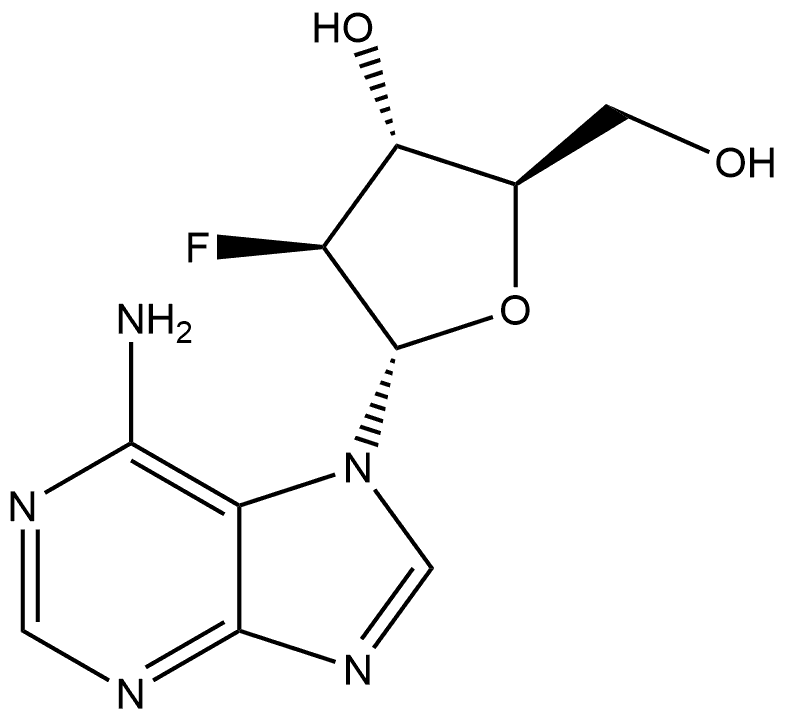 (2R,3R,4S,5S)-5-(6-Amino-7H-purin-7-yl)-4-fluoro-2-(hydroxymethyl)tetrahydrofuran-3-ol,329187-84-0,结构式