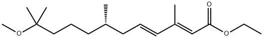 2,4-Dodecadienoic acid, 11-methoxy-3,7,11-trimethyl-, ethyl ester, (2E,4E,7S)- Struktur