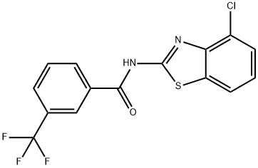 Benzamide, N-(4-chloro-2-benzothiazolyl)-3-(trifluoromethyl)- 化学構造式