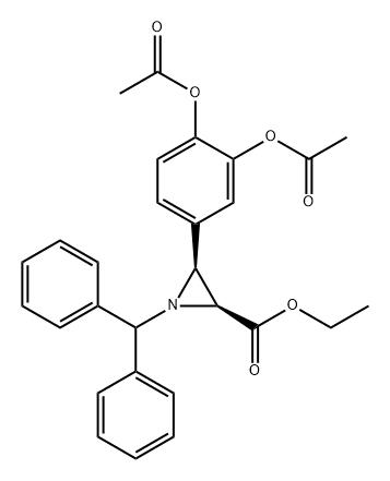 2-Aziridinecarboxylic acid, 3-[3,4-bis(acetyloxy)phenyl]-1-(diphenylmethyl)-, ethyl ester, (2S,3S)-