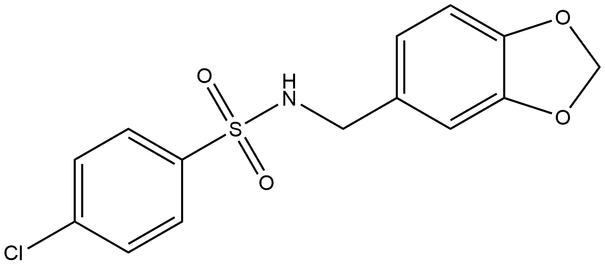 N-(1,3-Benzodioxol-5-ylmethyl)-4-chlorobenzenesulfonamide,330833-64-2,结构式