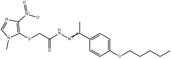 Acetic acid, 2-[(1-methyl-4-nitro-1H-imidazol-5-yl)thio]-, 2-[1-[4-(pentyloxy)phenyl]ethylidene]hydrazide|