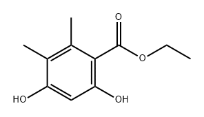 Benzoic acid, 4,6-dihydroxy-2,3-dimethyl-, ethyl ester Structure