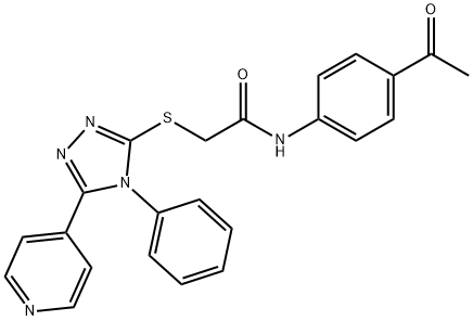 Acetamide, N-(4-acetylphenyl)-2-[[4-phenyl-5-(4-pyridinyl)-4H-1,2,4-triazol-3-yl]thio]- 化学構造式