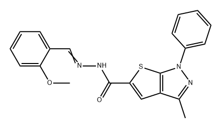 N'-(2-甲氧基亚苄基)-3-甲基-1-苯基-1H-噻吩并[2,3-C]吡唑-5-甲酰肼 结构式