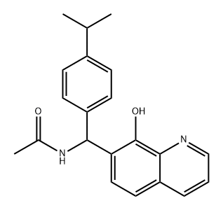 Acetamide, N-[(8-hydroxy-7-quinolinyl)[4-(1-methylethyl)phenyl]methyl]- 化学構造式