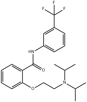 Benzamide, 2-[2-[bis(1-methylethyl)amino]ethoxy]-N-[3-(trifluoromethyl)phenyl]- 化学構造式