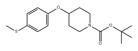 1-Piperidinecarboxylic acid, 4-[4-(methylthio)phenoxy]-, 1,1-dimethylethyl ester 结构式